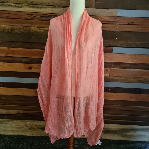 Country Road Accessories - Country Road Elegant 100% Linen Coral Scarf Shawl Wrap